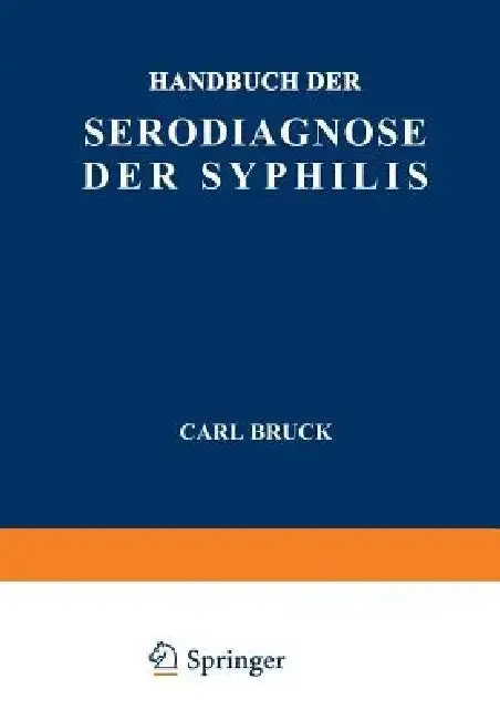 Cover of Handbuch Der Serodiagnose Der Syphilis