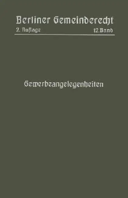 Cover of Gewerbeangelegenheiten