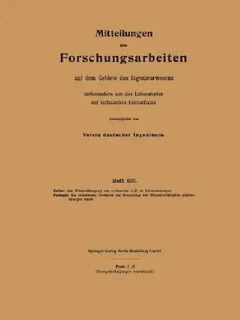 Cover of Mitteilungen Über Forschungsarbeiten Auf Dem Gebiete Des Ingenieurwesens