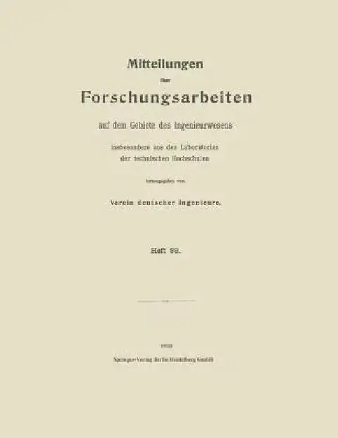 Cover of Mitteilungen Über Forschungsarbeiten Auf Dem Gebiete Des Ingenieurwesens