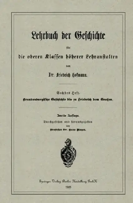 Cover of Brandenburgische Geschichte bis zu Friedrich dem Großen