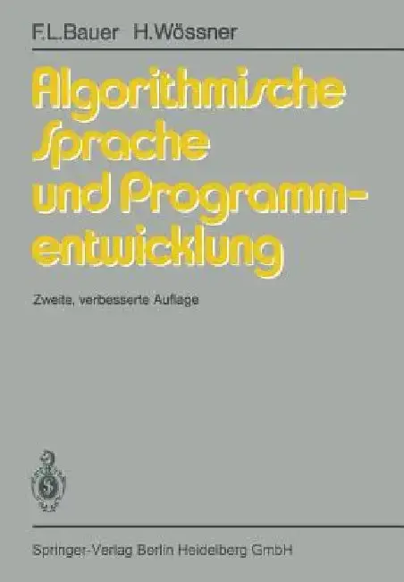 Cover of Algorithmische Sprache Und Programmentwicklung