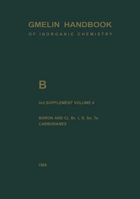 Cover of B Boron Compounds