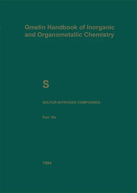 Cover of S Sulfur-nitrogen Compounds