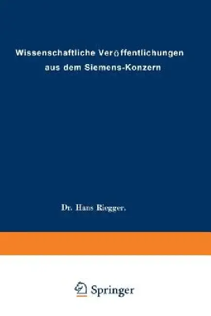 Cover of Wissenschaftliche Veröffentlichungen Aus Dem Siemens-Konzern