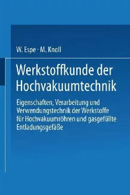 Cover of Werkstoffkunde Der Hochvakuumtechnik