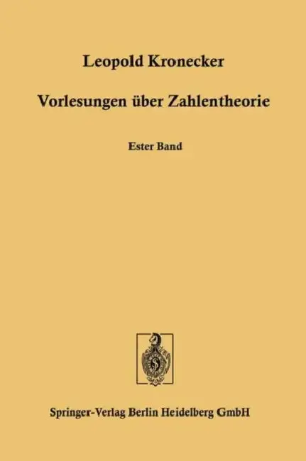 Cover of Vorlesungen Über Zahlentheorie