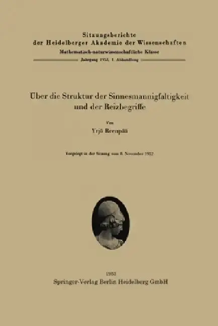 Cover of Über die Struktur der Sinnesmannigfaltigkeit und der Reizbegriffe