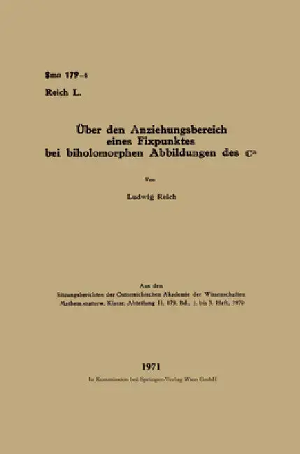 Cover of Über den Anziehungsbereich eines Fixpunktes bei biholomorphen Abbildungen des ℂn