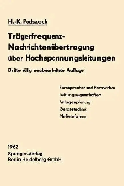 Cover of Trägerfrequenz-Nachrichtenübertragung Über Hochspannungsleitungen
