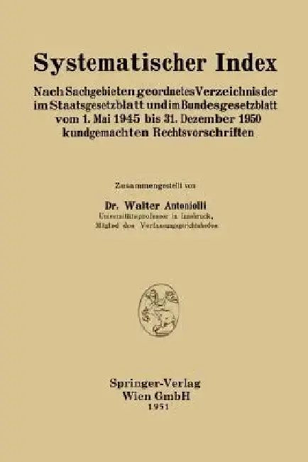 Cover of Systematischer Index