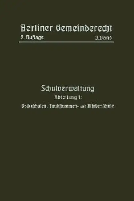 Cover of Schulverwaltung