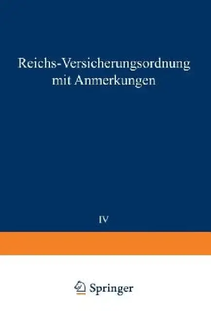 Cover of Reichs-Versicherungsordnung Mit Anmerkungen