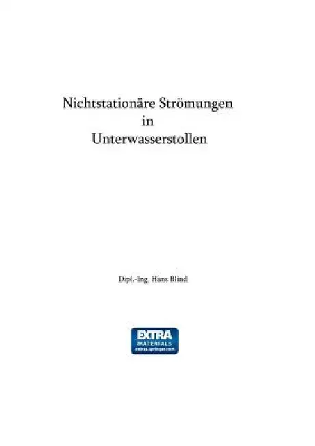 Cover of Nichtstationäre Strömungen in Unterwasserstollen