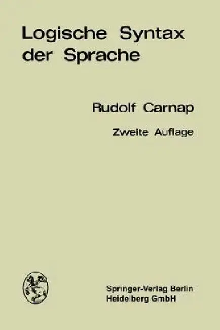 Cover of Logische Syntax Der Sprache