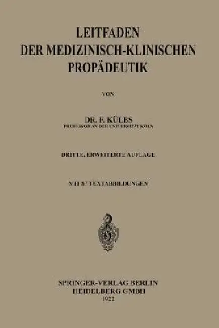 Cover of Leitfaden Der Medizinisch-Klinischen Propädeutik