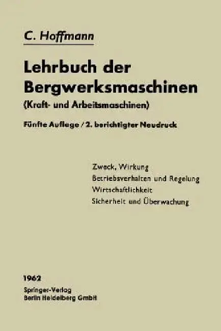 Cover of Lehrbuch Der Bergwerksmaschinen