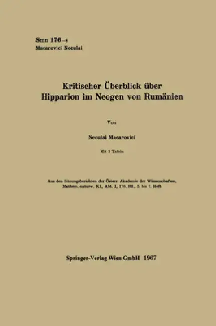 Cover of Kritischer Überblick über Hipparion im Neogen von Rumänien
