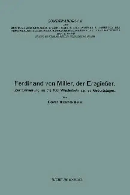 Cover of Ferdinand Von Miller, Der Erzgießer