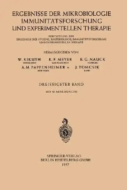 Cover of Ergebnisse Der Mikrobiologie, Immunitätsforschung Und Experimentellen Therapie