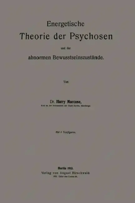 Cover of Energetische Theorie Der Psychosen Und Der Abnormen Bewusstseinszustände