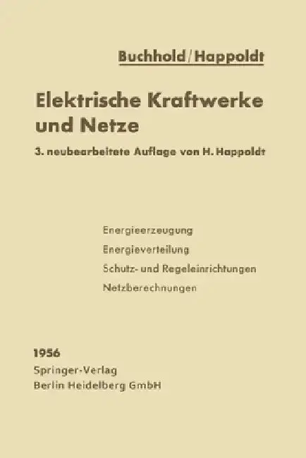 Cover of Elektrische Kraftwerke und Netze