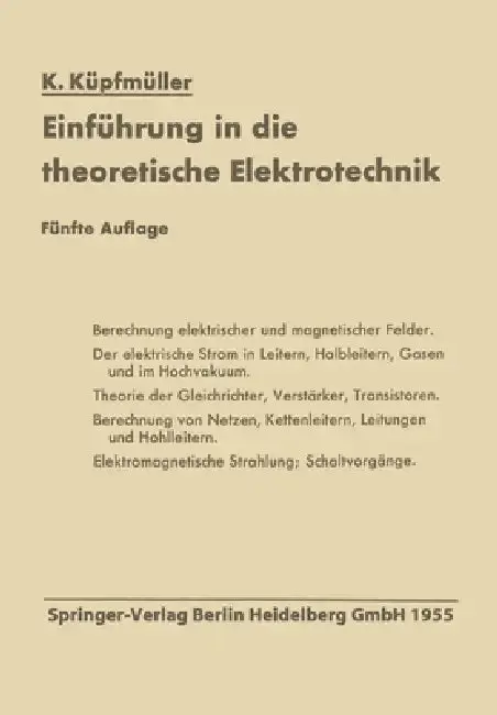 Cover of Einführung in die theoretische Elektrotechnik