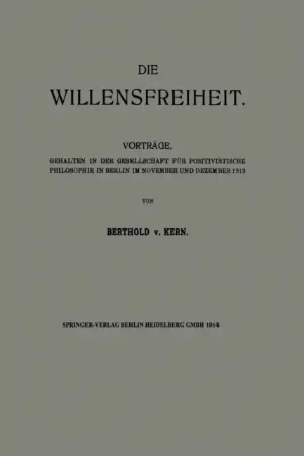 Cover of Die Willensfreiheit