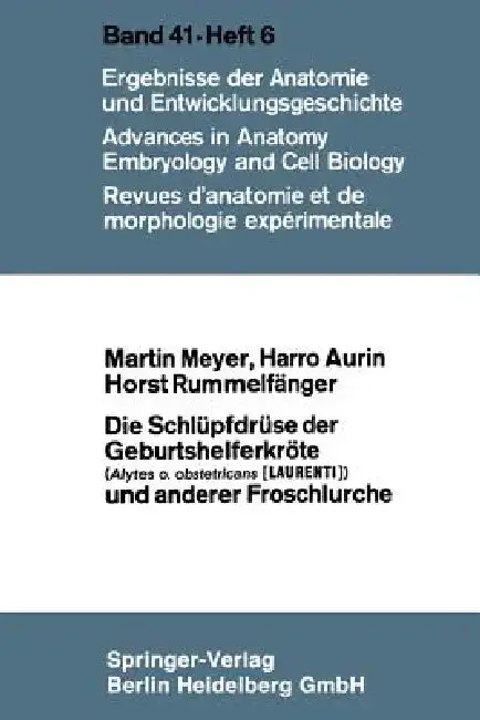 Cover of Die Schlüpfdrüse Der Geburtshelferkröte (Alytes O. Obstetricans [Laurenti]) Und Anderer Froschlurche