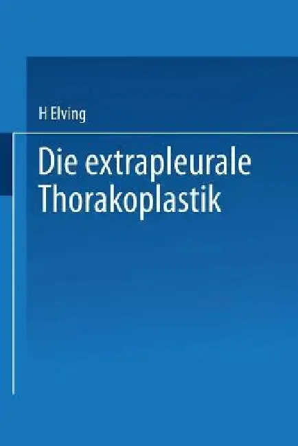Cover of Die Extrapleurale Thorakoplastik