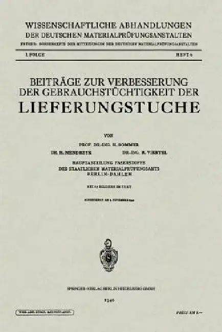 Cover of Beiträge Zur Verbesserung Der Gebrauchstüchtigkeit Der Lieferungstuche