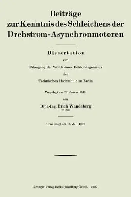 Cover of Beiträge Zur Kenntnis Des Schleichens Der Drehstrom-Asynchronmotoren