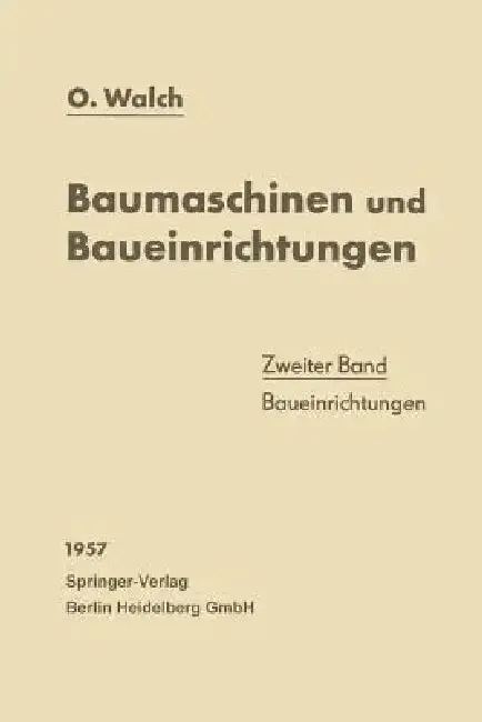 Cover of Baumaschinen Und Baueinrichtungen