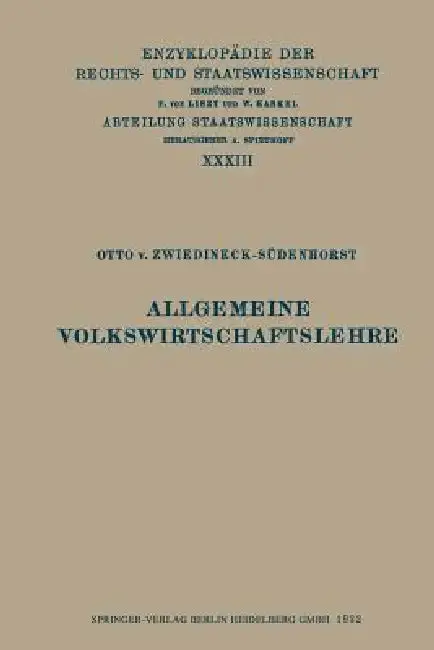 Cover of Allgemeine Volkswirtschaftslehre