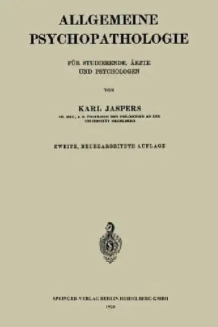 Cover of Allgemeine Psychopathologie Für Studierende, Ärzte Und Psychologen