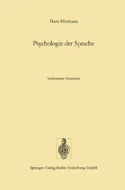 Cover of Psychologie der Sprache