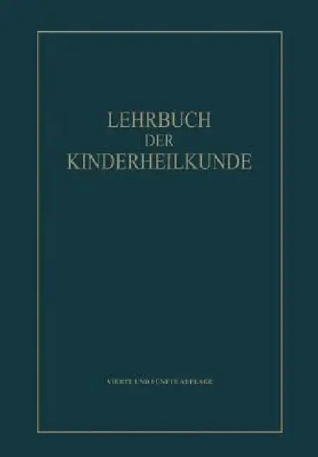 Cover of Lehrbuch Der Kinderheilkunde Von