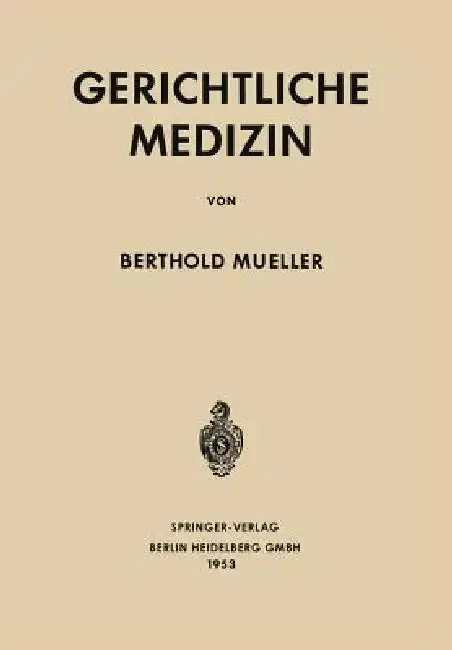 Cover of Gerichtliche Medizin
