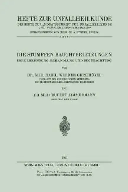Cover of Die Stumpfen Bauchverletzungen