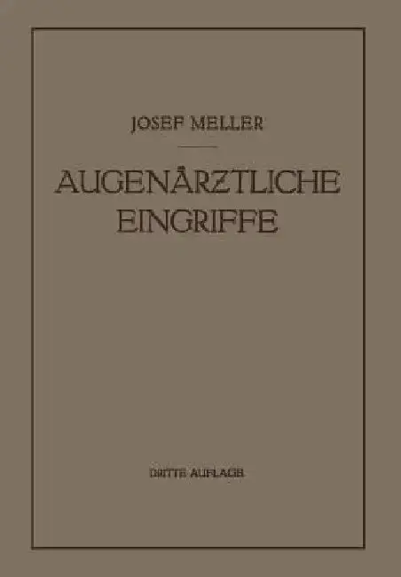Cover of Augenärztliche Eingriffe