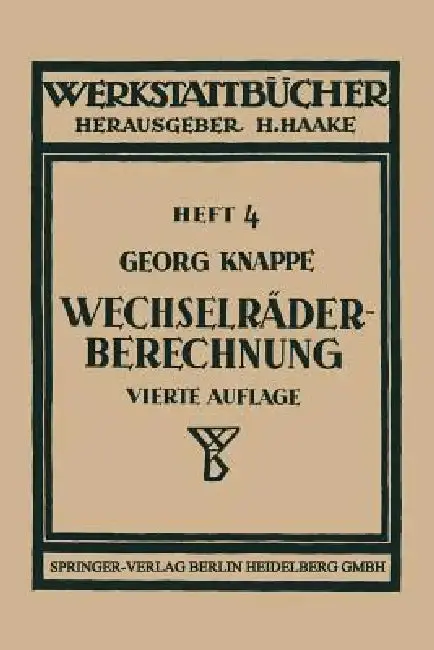 Cover of Wechselräderberechnung Für Drehbänke