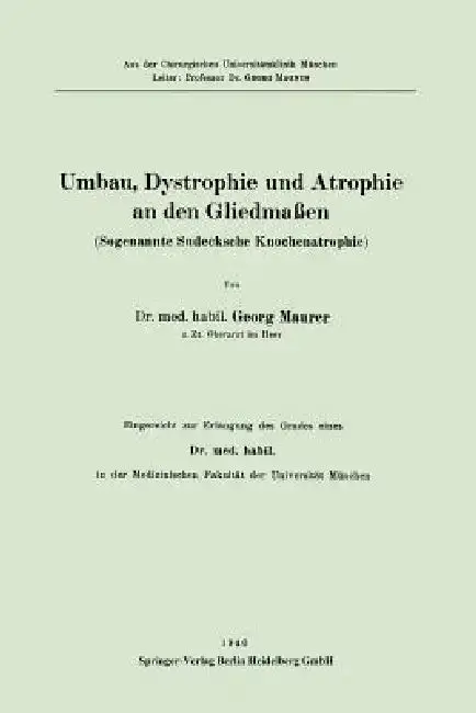 Cover of Umbau, Dystrophie Und Atrophie an Den Gliedmaßen