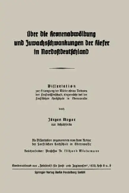 Cover of Über Die Kronenabwölbung Und Zuwachsschwankungen Der Kiefer in Nordostdeutschland