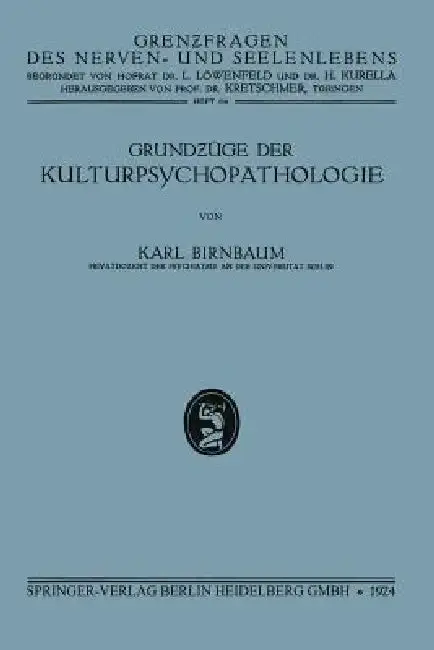 Cover of Grundzüge Der Kulturpsychopathologie