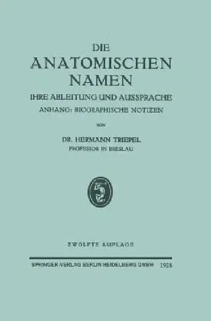 Cover of Die Anatomischen Namen