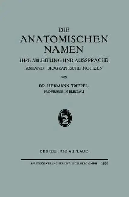 Cover of Die Anatomischen Namen