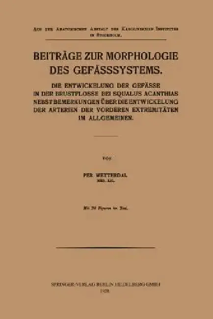 Cover of Beiträge Zur Morphologie Des Gefässsystems