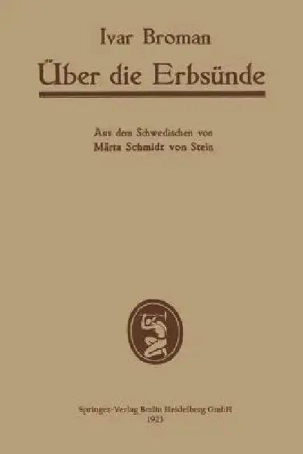 Cover of Über Die Erbsünde