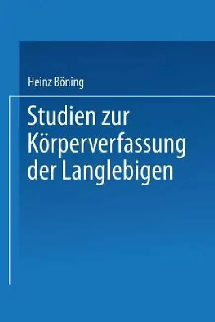 Cover of Studien Zur Körperverfassung Der Langlebigen