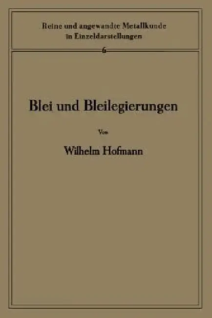 Cover of Blei Und Bleilegierungen